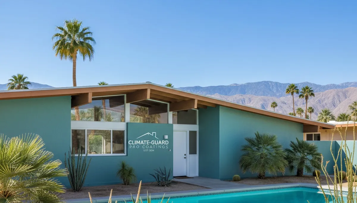 Freshly painted Palm Springs CA home exterior with smooth, UV-resistant finish by local house painters