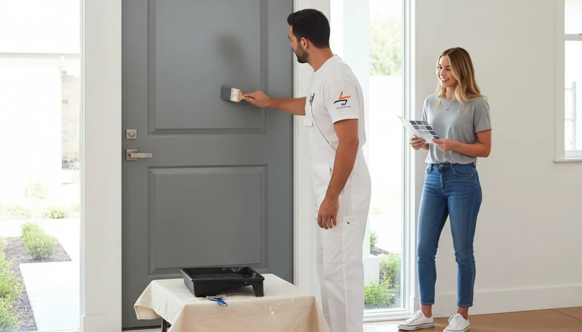 Professional door painting service in Palm Springs, CA by expert house painters
