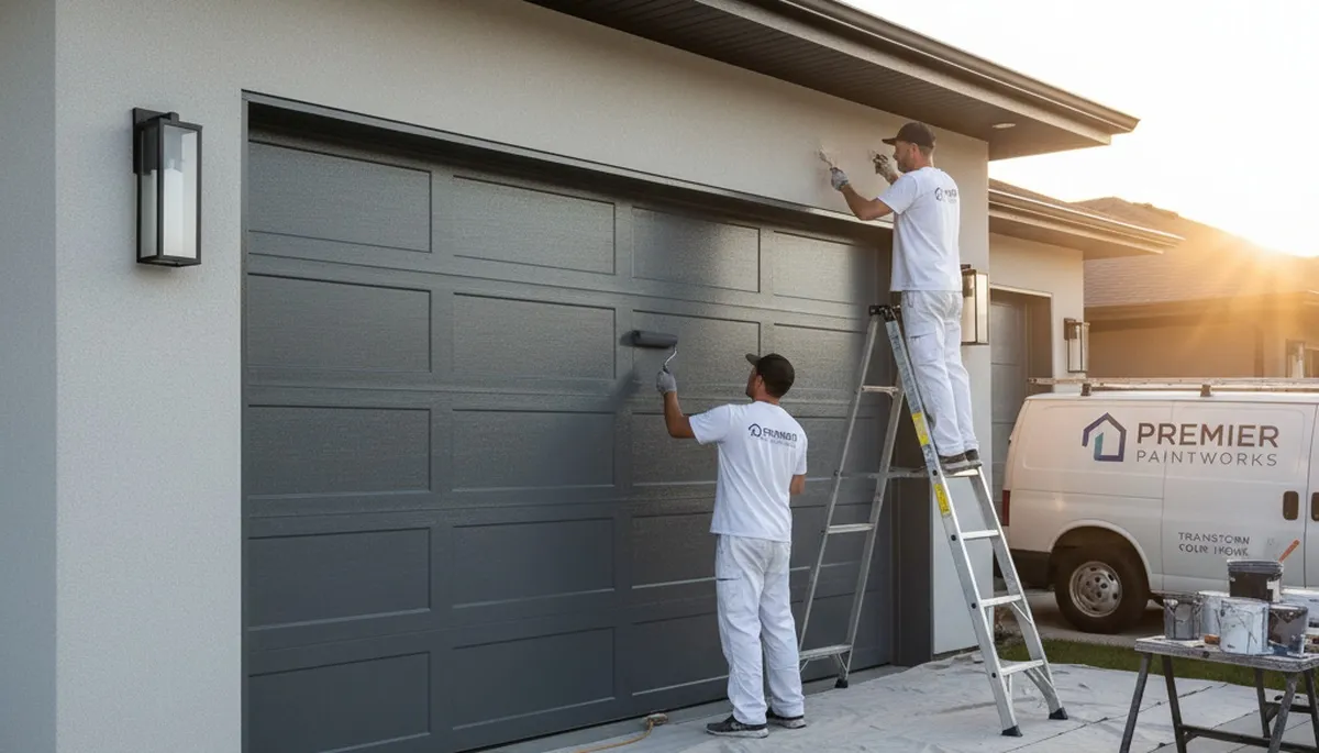 Professional garage door painting in Palm Springs, CA for heat-resistant curb appeal finishes